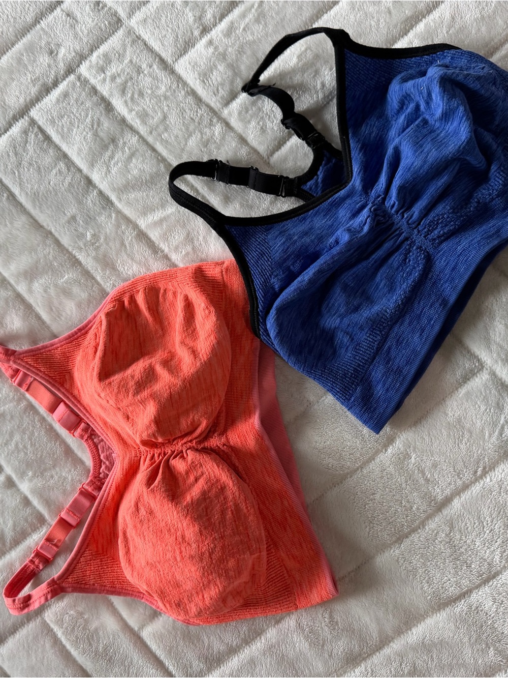Old Navy Coral and Royal Blue Support Sports Bras- Sz M